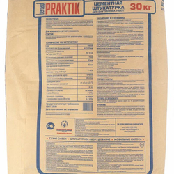 Штукатурка цементная для внутренних работ Praktik 30 кг
