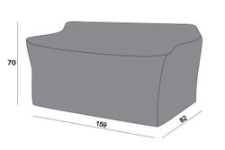 Защитный чехол на диван Касабланка, двухместный 159×82×70 см, цвет серый