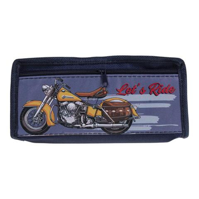 Пенал мягкий 2 отделения "Мото" 3 цвета микс