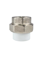 Муфта комбинированная разъемная (Американка) PPR внутренняя резьба 25х1,  белый, RTP (120/10)