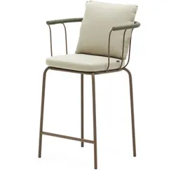 Salguer Барный стул из корда и стали окрашенный в коричневый цвет