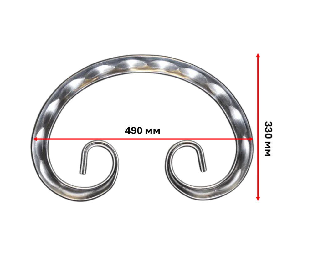 кованый элемент вензель с декором 490х330