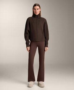 Oysho Вязаная куртка с воротником в рубчик, коричневый