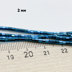 Гематит (имитация), цвет синий, размер 2 мм, цена за 102-103 шт (1/2 нити)