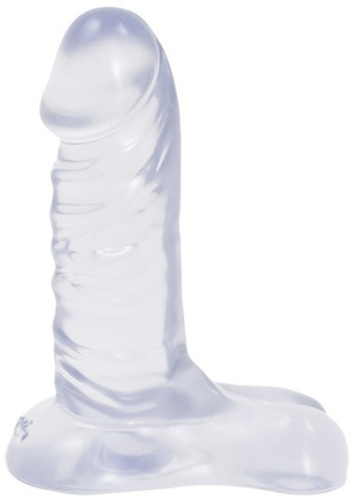 Прозрачный  гелевый фаллоимитатор с мошонкой