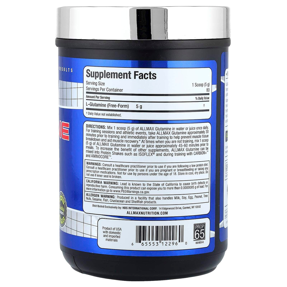 ALLMAX, Essentials, глутамин, 400 г (14,11 унции)