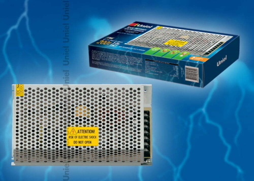 UET-VAG-200A20 Блок питания для светодиодов с защитой от короткого замыкания и перегрузок, металлический корпус, 200Вт, 12В, IP20, 2 выходных канала