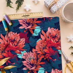 Ткань премиум таффета флоральная фантазия