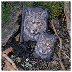 Кожаная обложка для военного билета и картхолдер «Страж - Боевое Сердце»