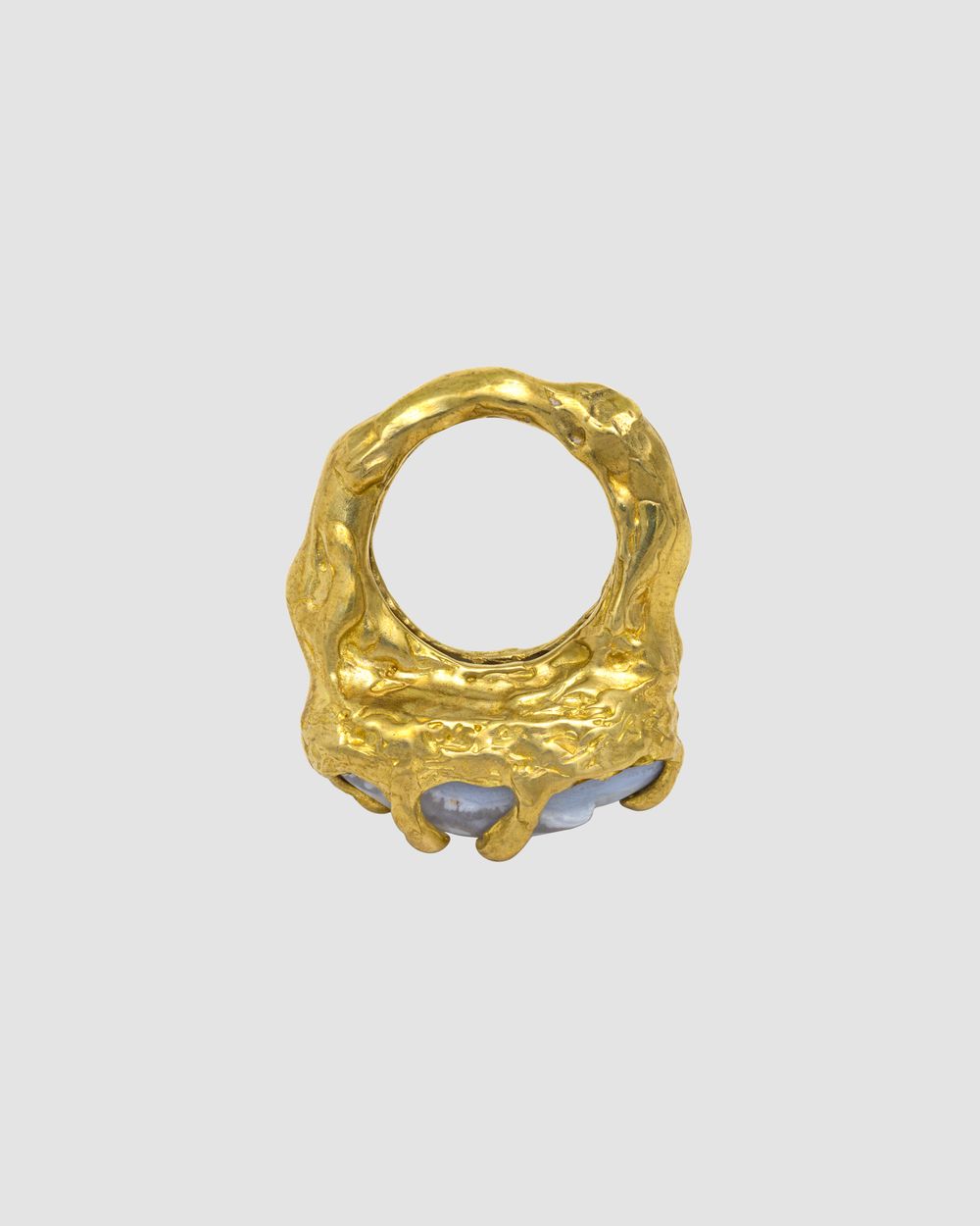 Кольцо Патриций с голубым агатом