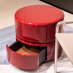 Тумба прикроватная 4842 с двумя ящиками, красный глянец