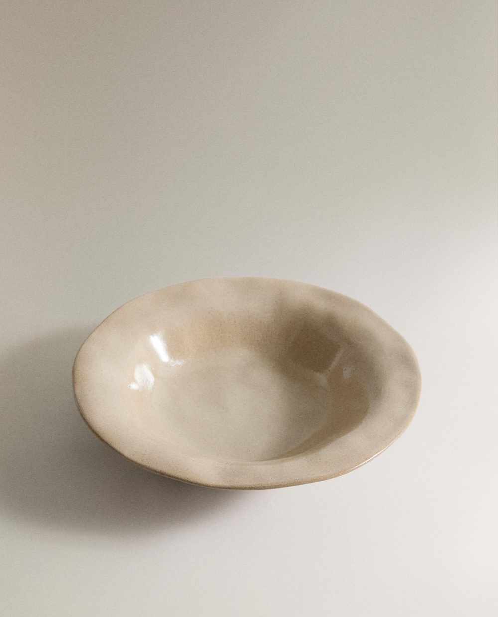 Zara Home тарелка глубокая из каменной керамики, цвет серый, 24.5 см