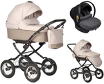 Детская коляска Indigo Barbara 21 Classic 3 в 1 с автокреслом Avionaut Cosmo Grey Ba08 бежевый