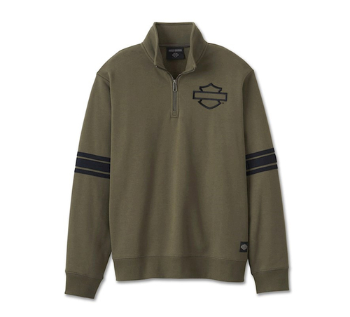 Толстовка Men's Bar & Shield 1/4-Zip Fleece - Green Harley-Davidson