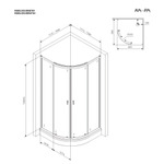 Душевое ограждение AM.PM X-Joy W88G-205-080MT64 Стекла прозрачные, профиль матовый хром