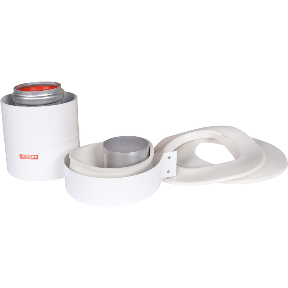 ROMMER Начальный участок вертикальный коаксиальный 60/100 (Baxi (кроме ECO Nova/Classic), Ariston, Vaillant, Viessmann, Kiturami, Mizudo, Beretta, Oasis, Wolf, Haier, Tiberis, DeDietrich, Arderia) хомут в комплекте + втулка D60 L-50