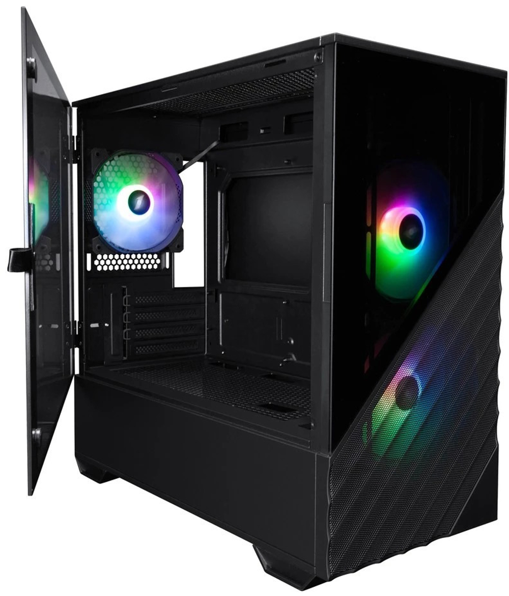 Корпус mATX 1STPLAYER D7-BK-3F7