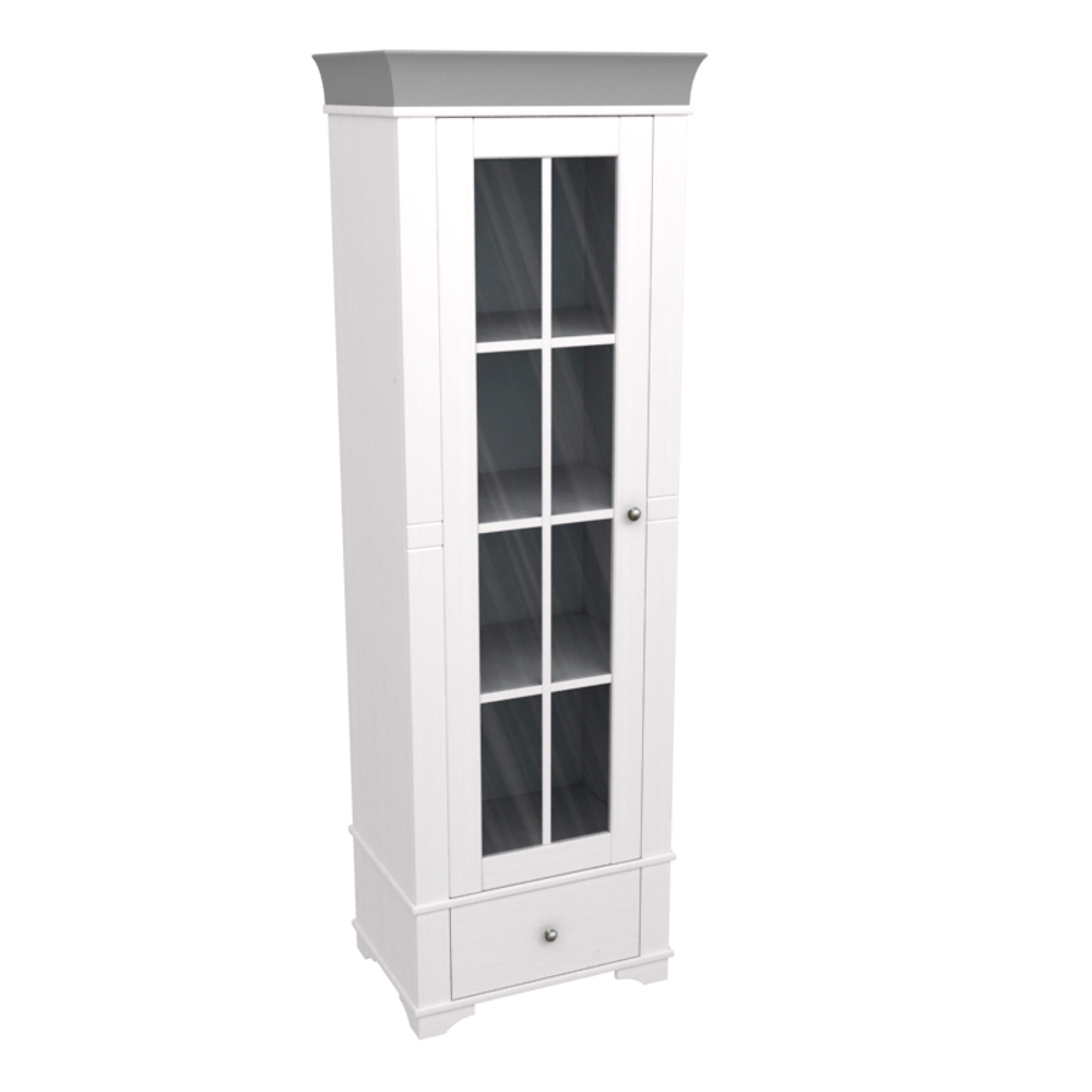 Витрина «Бейли» белый воск/антрацит