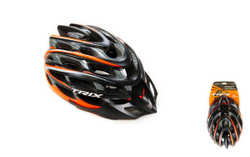 Шлем вело TRIX кросс-кантри 35 отверстий регулировка обхвата M 57-58см In Mold оранжево-черный матовый
