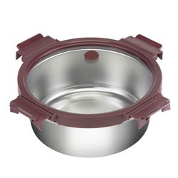 Контейнер стальной круглый Click Steel, 1,5 л, сливовый