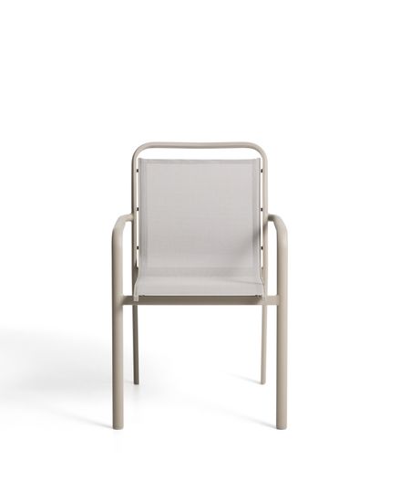 Уличный стул Luri из алюминия цвета таупе и бежевого текстиля