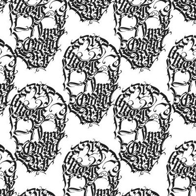 Готичные черепа черные на белом