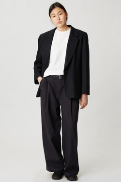 Брюки мужские со складками из черной джинсы