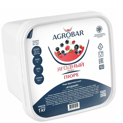 Пюре замороженное Ягодный микс «AGROBAR» 1 кг
