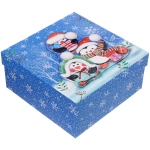 Коробка подарочная «Веселые пингвинята» 20*20*8,5 см