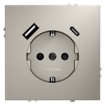 Розетка встраиваемая VOLTUM S70 с заземлением и защитными шторками, 16А, с USB, A+С, (кашемир)