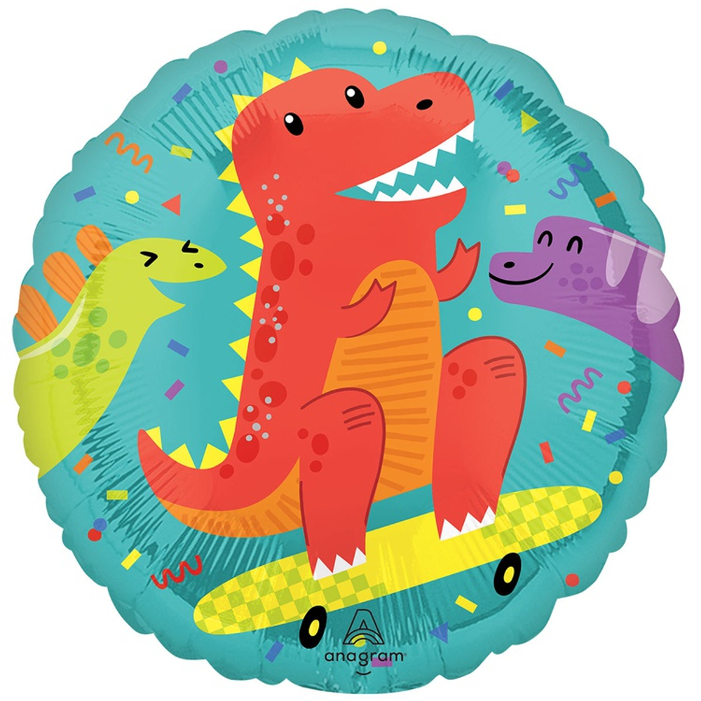 Шар Фольгированный Динозавры весёлые (Ассорти)