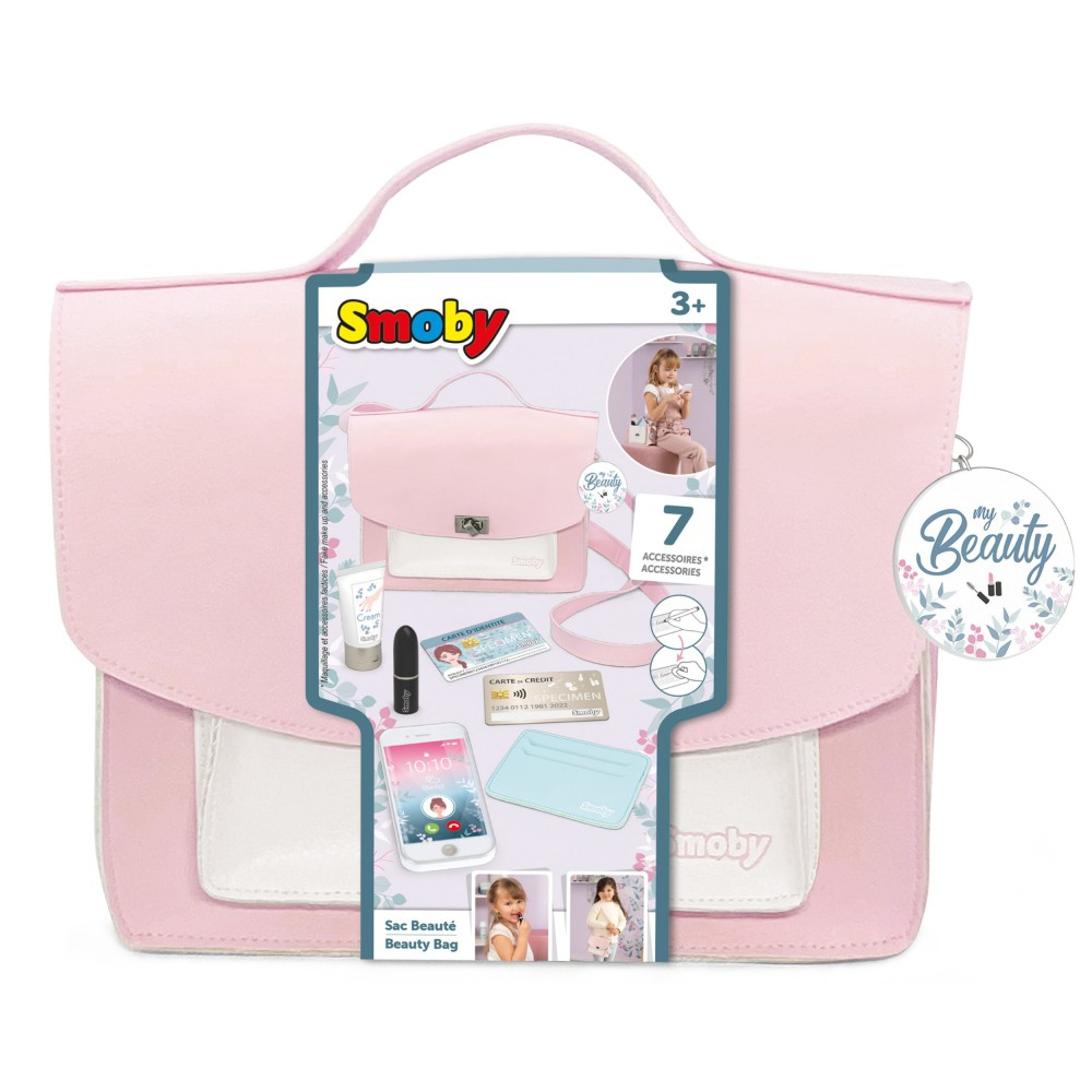 Детская сумочка на плечо Smoby My Beauty 320160 розовая с 7 аксессуарами от 3 лет — фото 1
