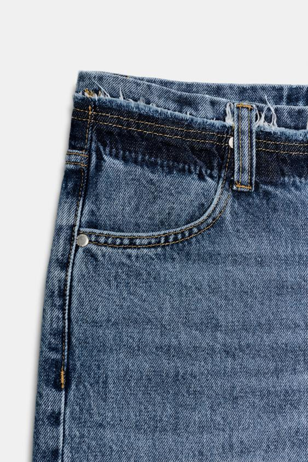 ZARA ДЖИНСЫ ПРЯМОГО КРОЯ С НИЗКОЙ ПОСАДКОЙ — ZW COLLECTION, СИНИЙ