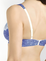 Бюстгальтер 75A с плотной чашкой без косточек для фиксации экзопротеза молочной железы Amoena, экрю/синий