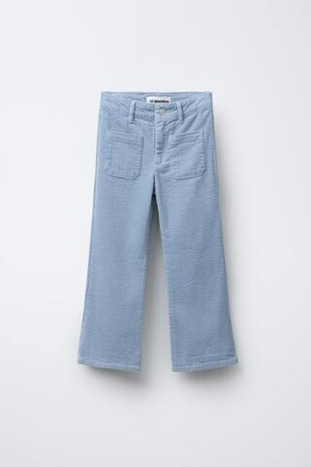 ZARA Х BENSIMON ® ВЕЛЬВЕТОВЫЕ БРЮКИ, СИНИЙ