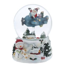 GAEM Фигурка декоративная "Дед Мороз" в стекл шаре (ключ,муз), D 10 см, L10 W11 H14 см