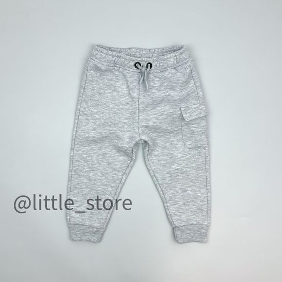 Джоггеры из футера с начесом, Серый меланж