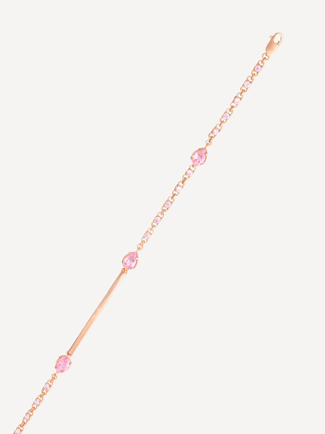 Браслет из серебра со вставками из розовых фианитов