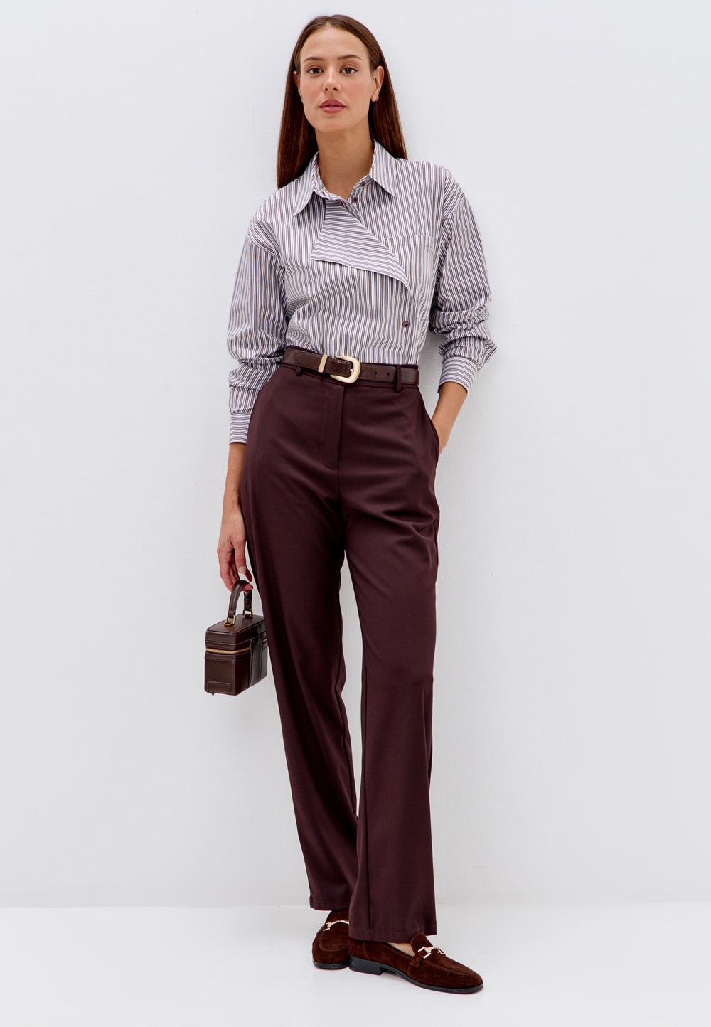 Рубашка с декоративным, откидным воротником