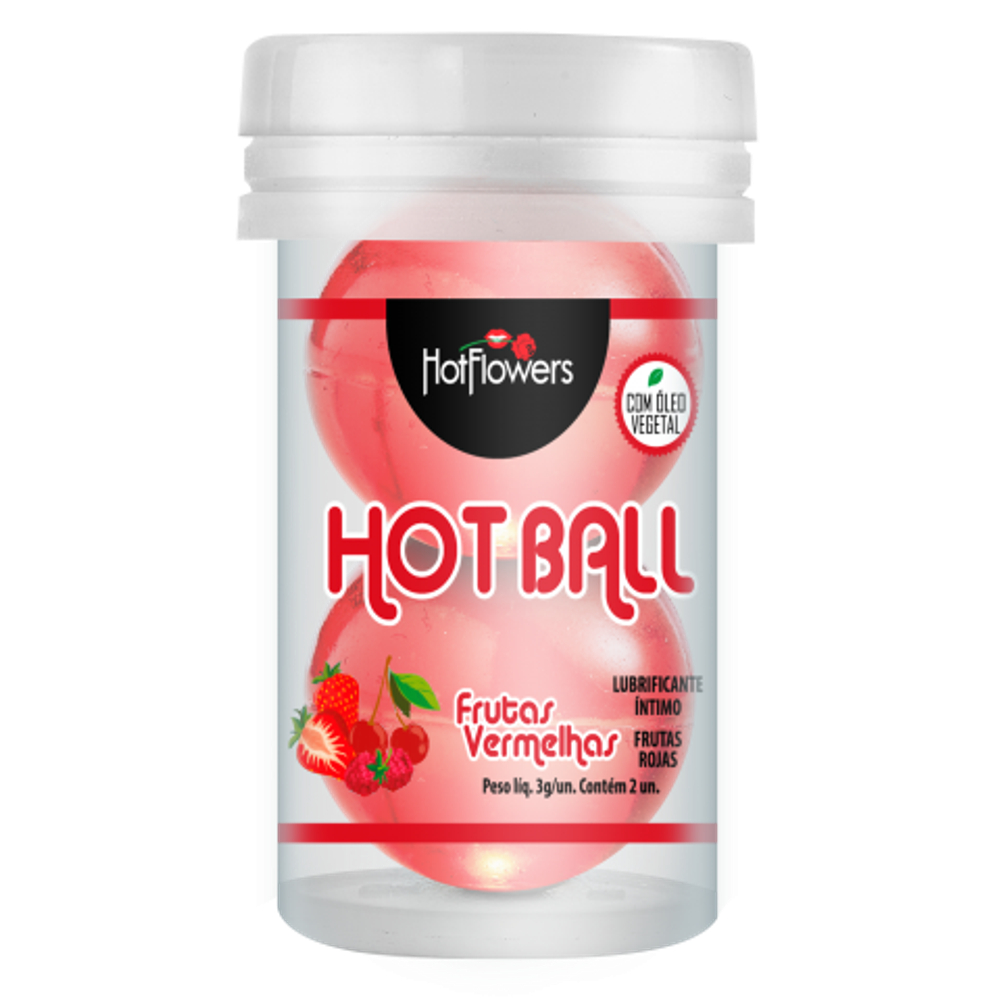 Лубрикант AROMATIC HOT BALL на масляной основе в виде двух шариков (аромат красных ягод)