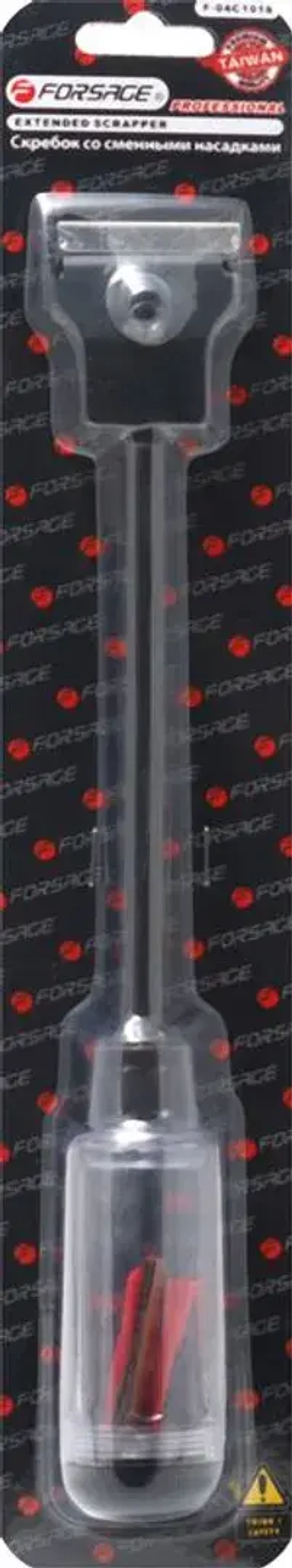 Скребок со сменными насадками (длина 285мм, ширина лезвия 40мм) Forsage F-04C1018