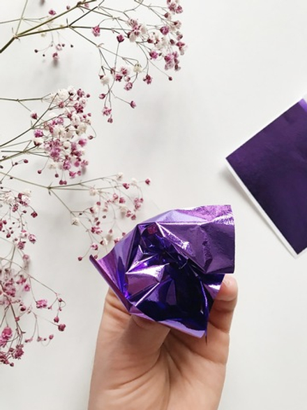 Зеркальная поталь "Mirror Shine", Violet, 100 шт. 8*8,5см