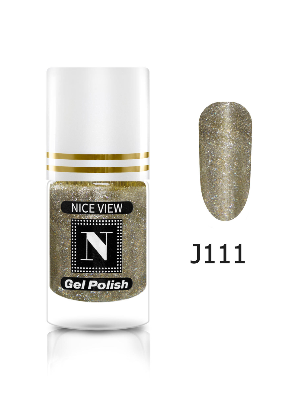 Nice View Гель-лак для ногтей Luma Glitte, J-111, Antique Bronze, 7 мл