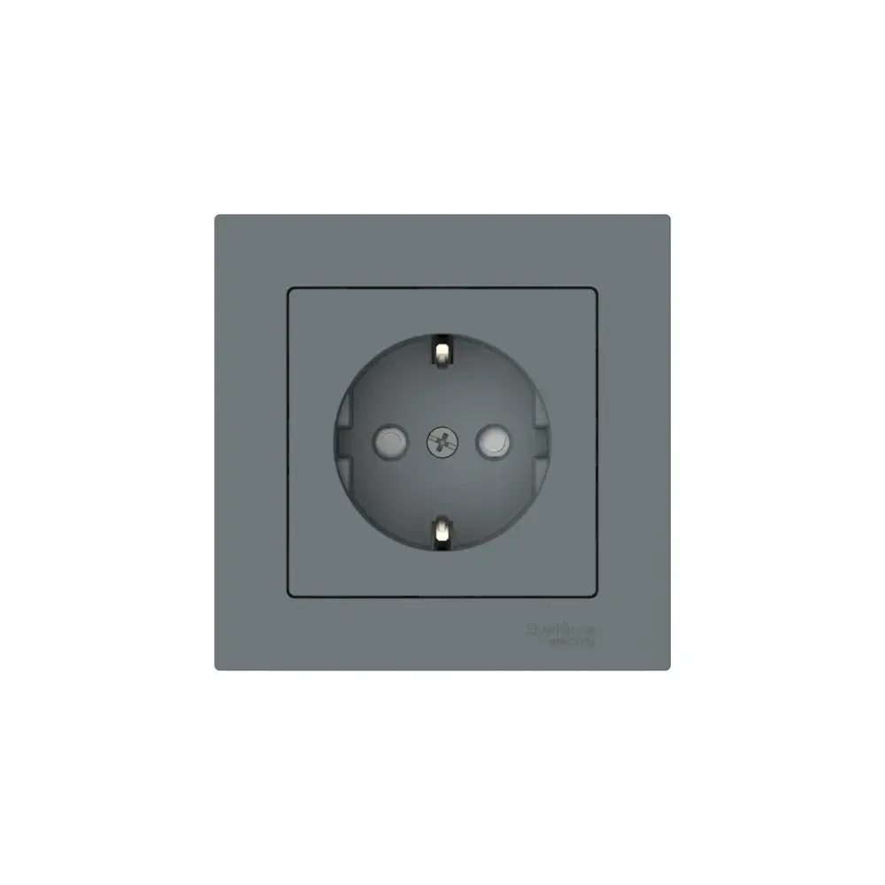 ATLASDESIGN РОЗЕТКА с заземлением со шторками, 16А, в сборе, быстрозажим. клем., ГРИФЕЛЬ