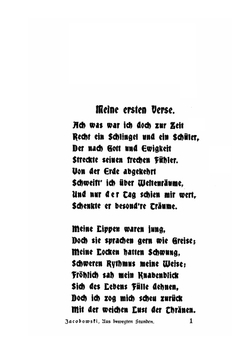 Aus Bewegten Studen. Gedichte (1884-1888) | Ludwig Jacobowski