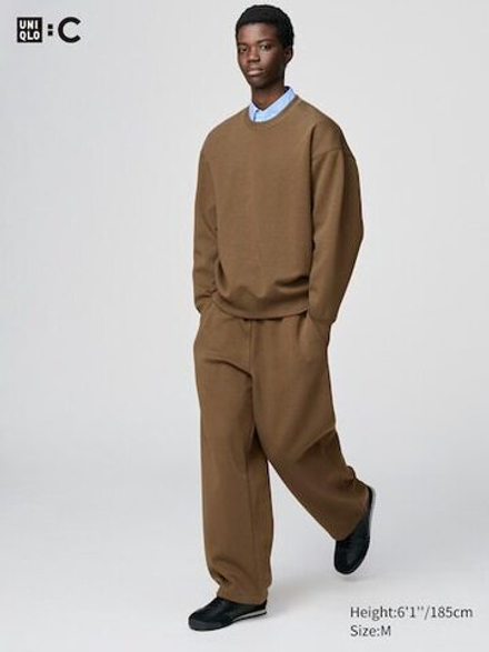 UNIQLO БРЮКИ СВОБОДНОГО КРОЯ, КОРИЧНЕВЫЙ