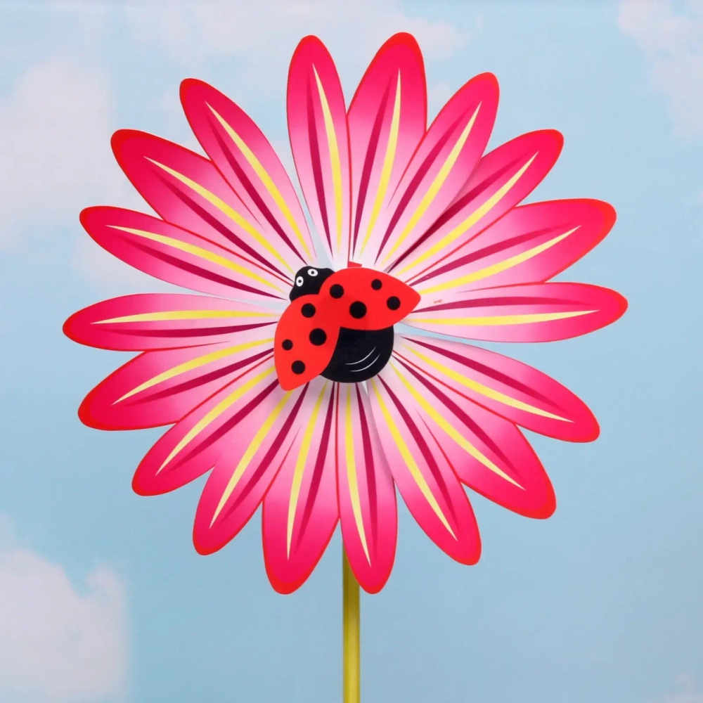 Ветрячок d-24 см «Цветочная поляна» 47 см, микс