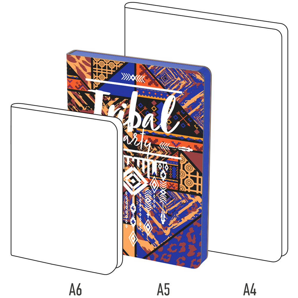 Ежедневник недатированный, А5, 136л., кожзам, Berlingo "Tribe", синий срез, с рисунком