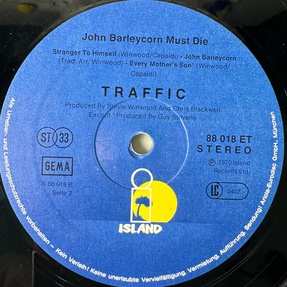 Traffic ‎– John Barleycorn Must Die (Германия)