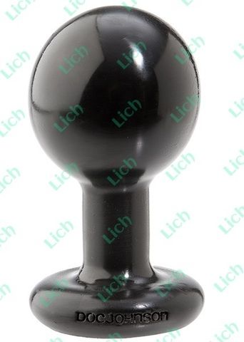 Круглая черная пробка для анальной стимуляции ROUND MEDIUM